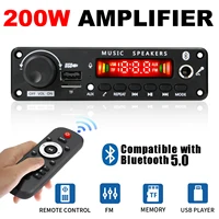 NEW 200W Amplifier Bluetooth DIY MP3 WAV Decoder Board DC 12V 100W Wireless Car USB MP3 Player TF Card Slot USB FM with Mic 1
