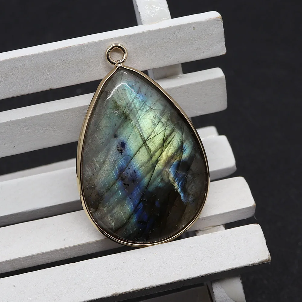 

Natural Stone Black Glitter Stone Pendants for DIY Jewelry Making Necklace Earrings Accessories Water Drop Shape Charms Supplies