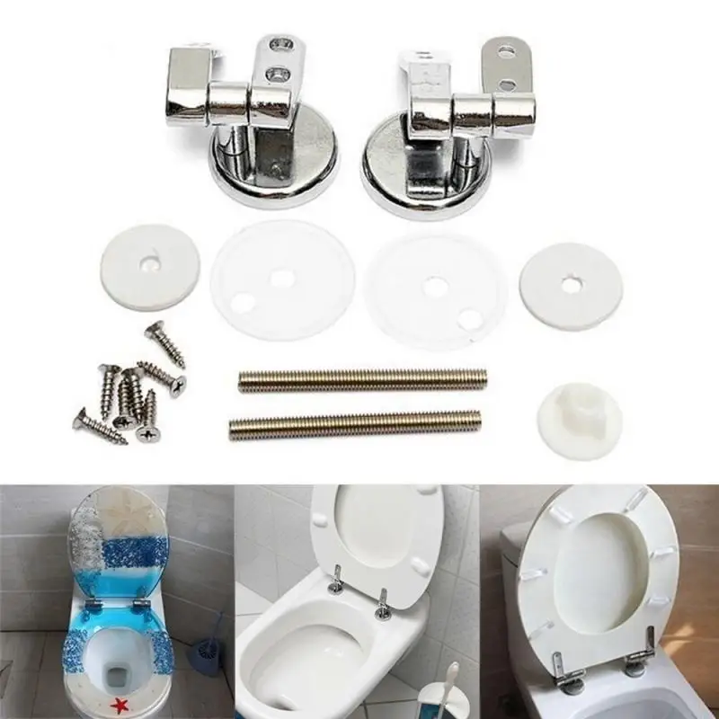 

Stainless Steel Toilet Seat Hinge Replacement Parts Mountings with Screws Bolts and Nuts
