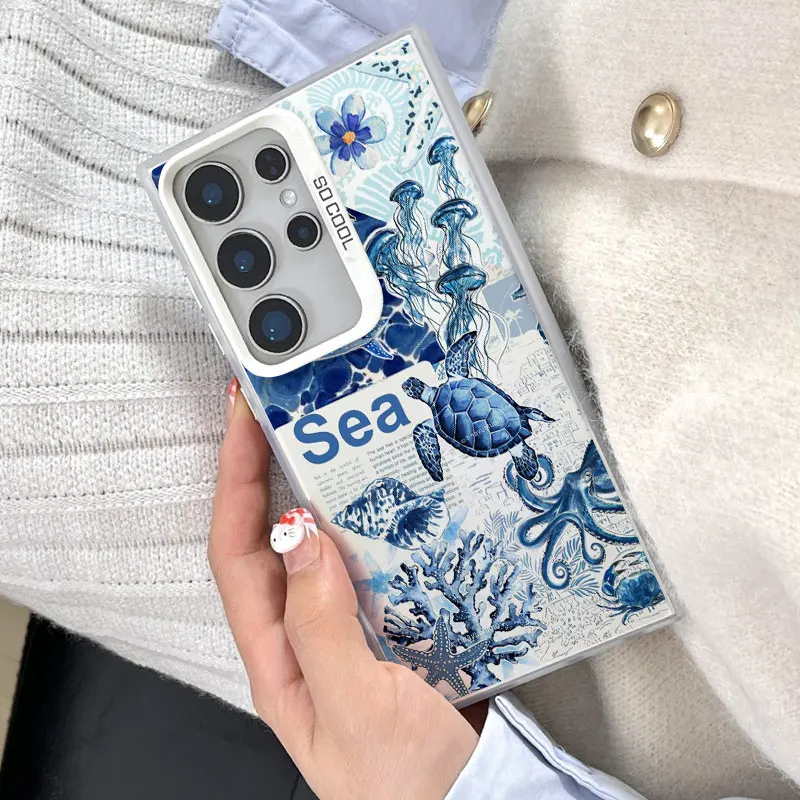 Colorful Sea Turtle Laser Protective Phone Case Cover