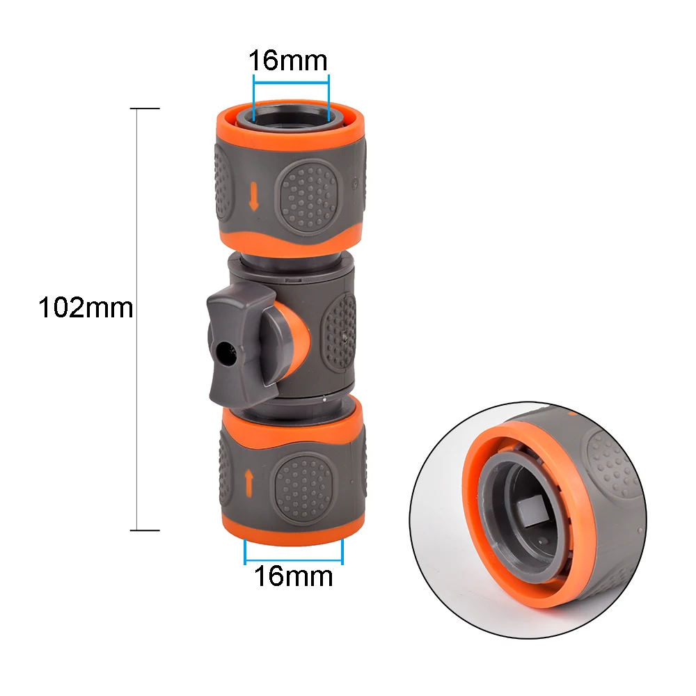 Garden Hose Connector 1/2 3/4 1 Inch Quick Connector Adapter Male and Female with Shut-Off Valve Switch