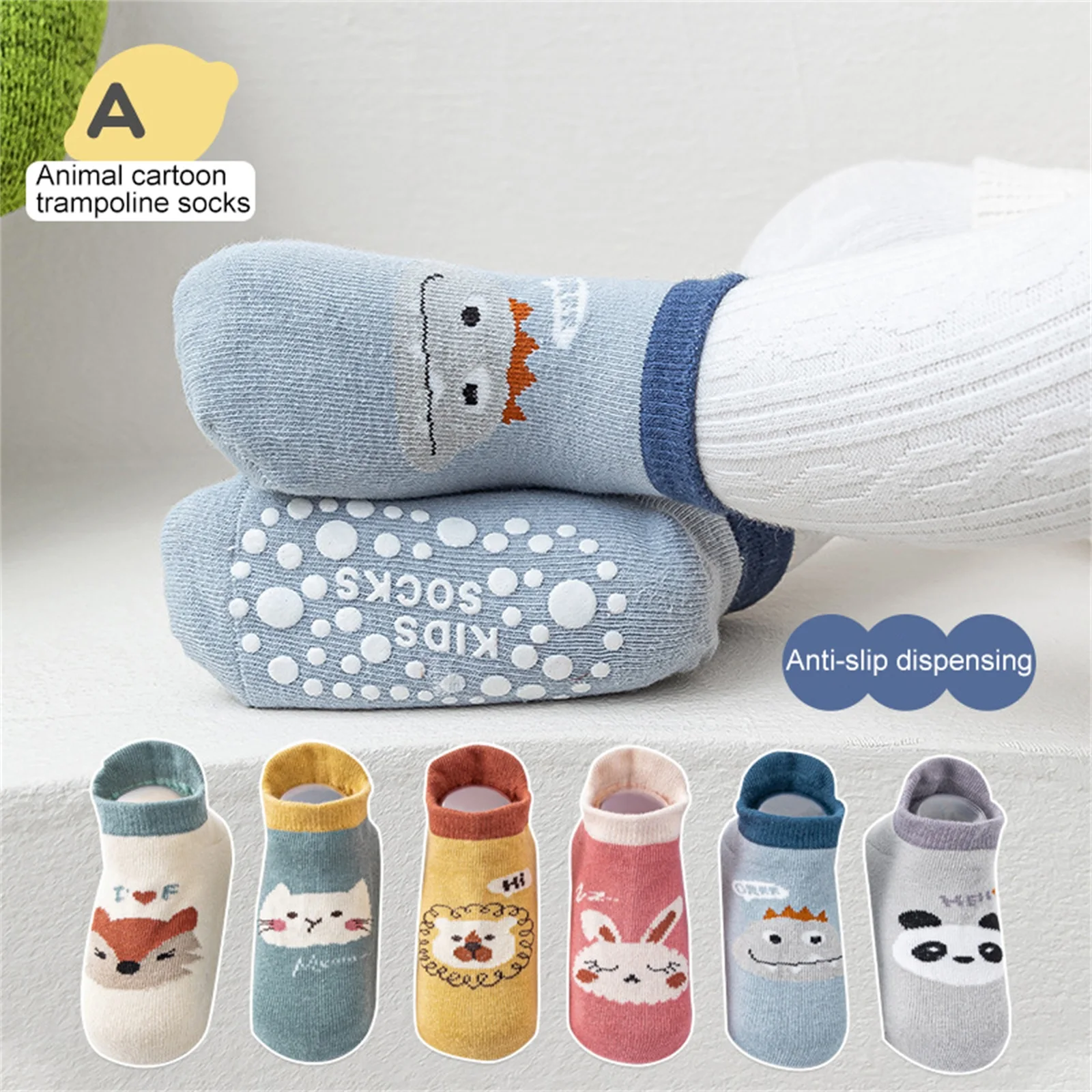 

0-5Y Toddler Baby Girls Boys Non Slip Socks Newborn Anti Skid Socks with Grips Cartoon Animal Ankle Socks for Girl Boy