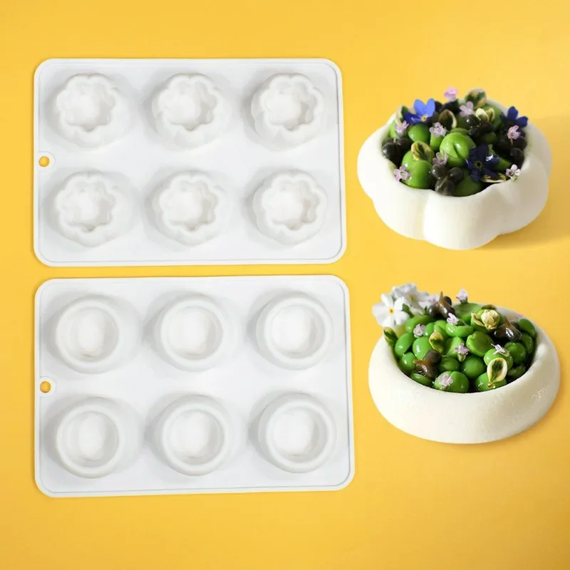 6-Cavity Blume Geformt Donut Silikon Form Fondant Kuchen Form DIY Schokolade Backen Werkzeuge Kuchen Dekorieren Zubehör Backform – Detail 3