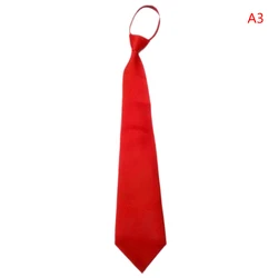 Matte Black Clip - On Unisex Necktie - Ideal for Formal and Professional Wear (Red)