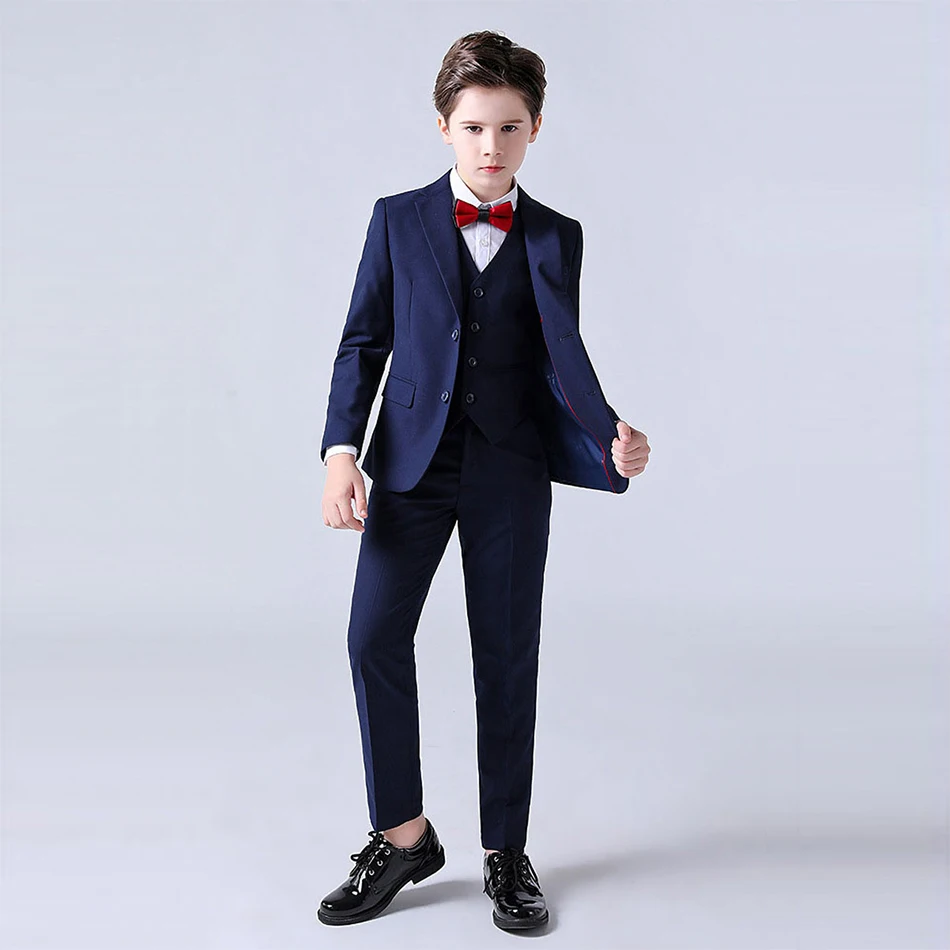 

Kids Outfits Boys Gentlemen Wedding Tuxedo Baby Elegant Birthday Party Suit Teenager Formal Bowtie Costume Young Pageant Blazer