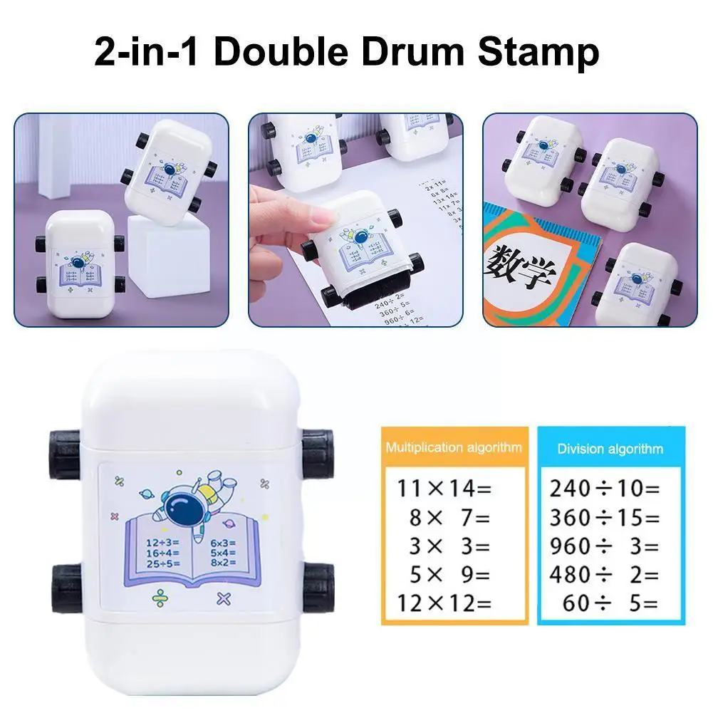 2 In 1 Divisione Di Propagazione Roller Style Seal Domanda Aritmetica Math Seal Stamp Wheel Practice Insegnamento Artefatto Digit G1U7