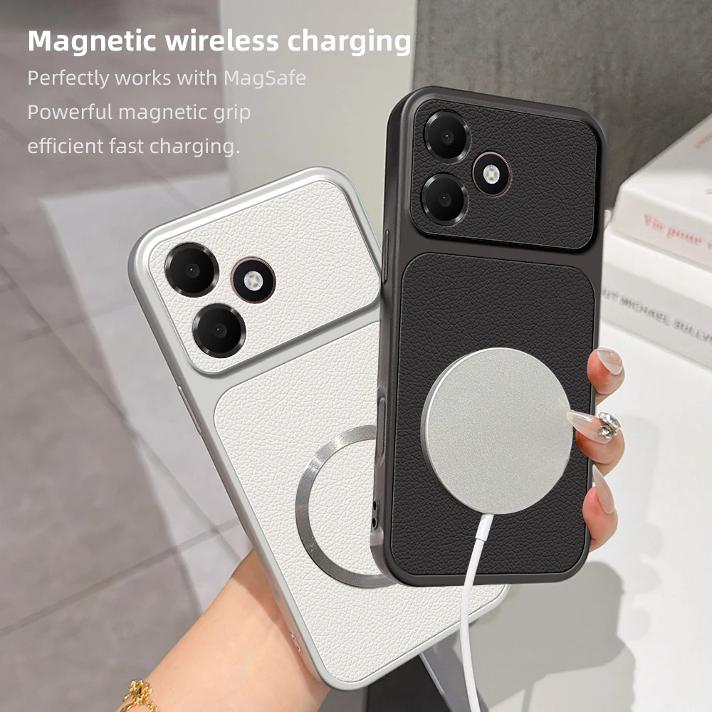 Luxury Leather Matte Magnetic Soft TPU Phone Case