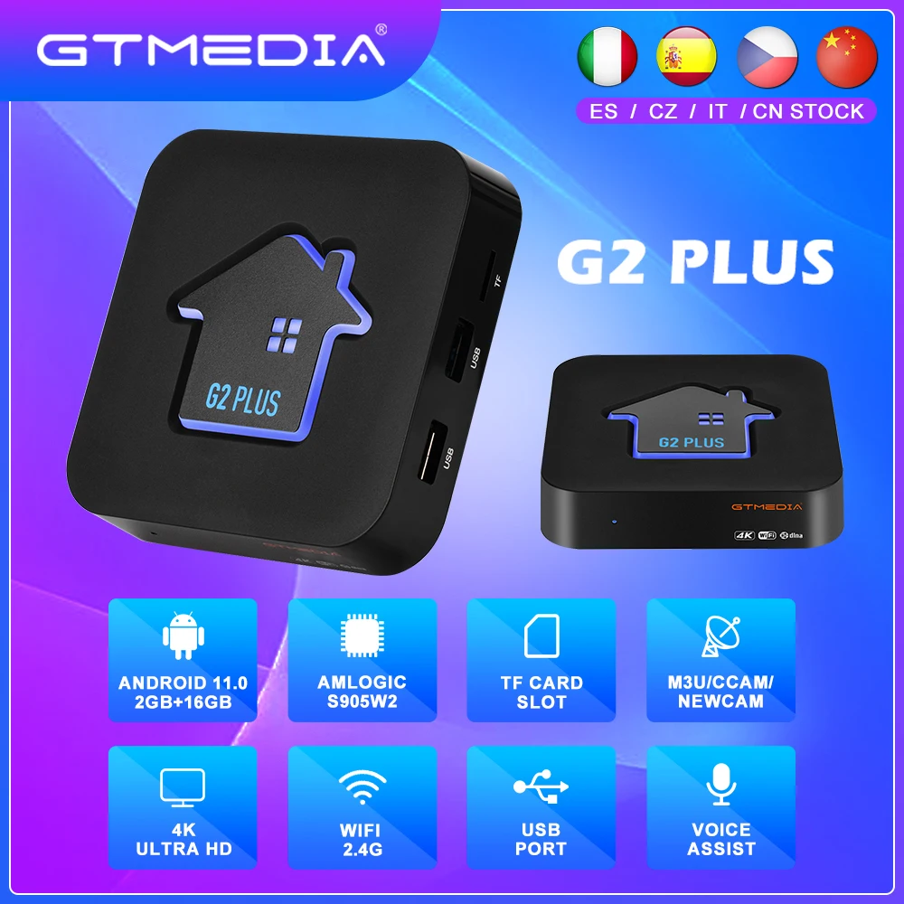 

GTMEDIA G2 PLUS Android 11.0 2GB+16GB Smart TV BOX Amlogic S905W2 Set Top Box 4K Ultra HD H.265 2.4G Wifi Media Player URL M3U
