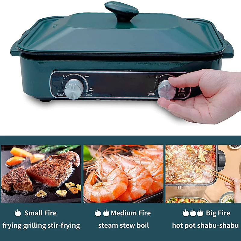 220V multi-functional cooking pot household network red split pot electric hot pot barbecue electric cooking pot barbecue one po 2