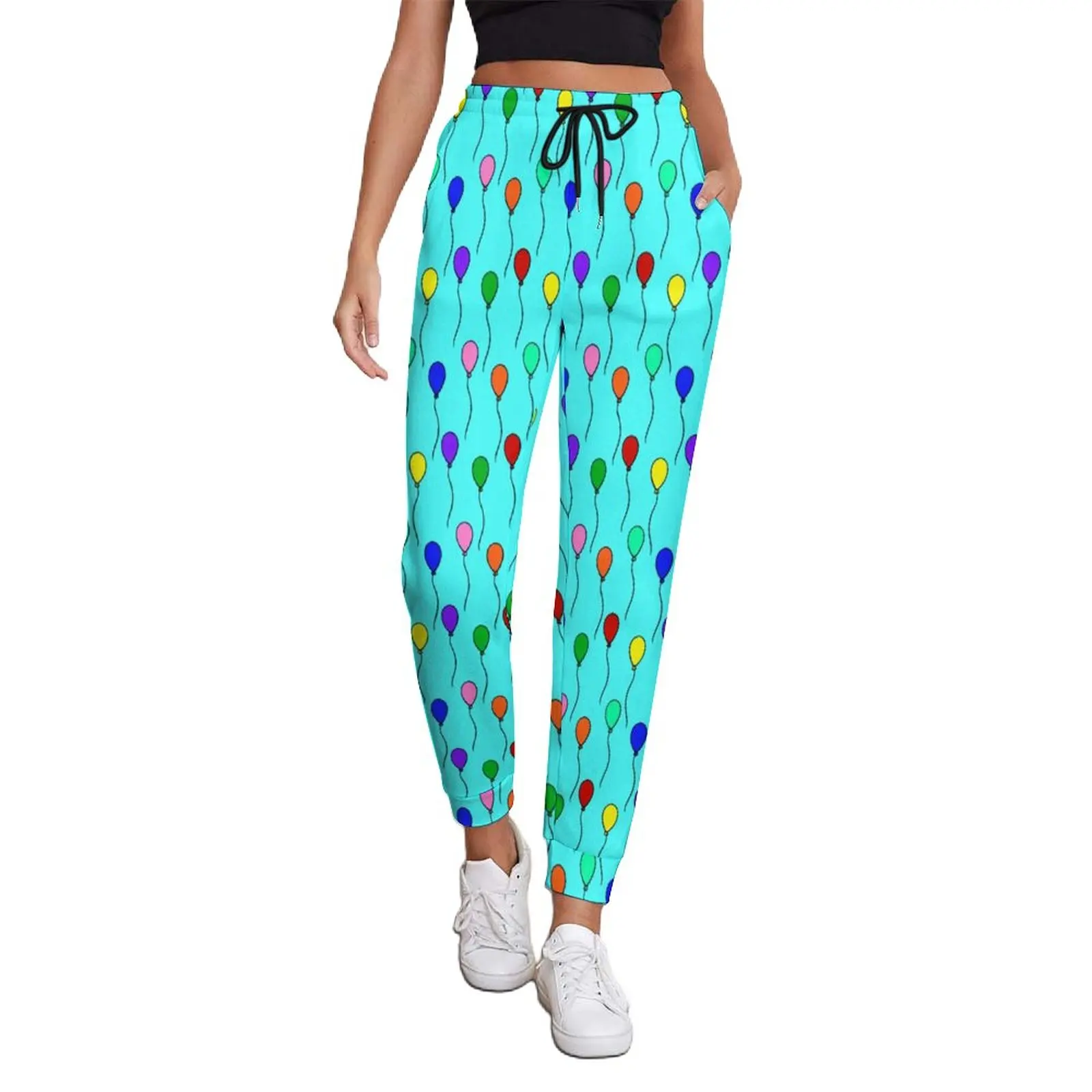 

Ballon Skies Pants Ladies Colorful Balloons Print Y2K Sweatpants Spring Kawaii Custom Trousers Big Size