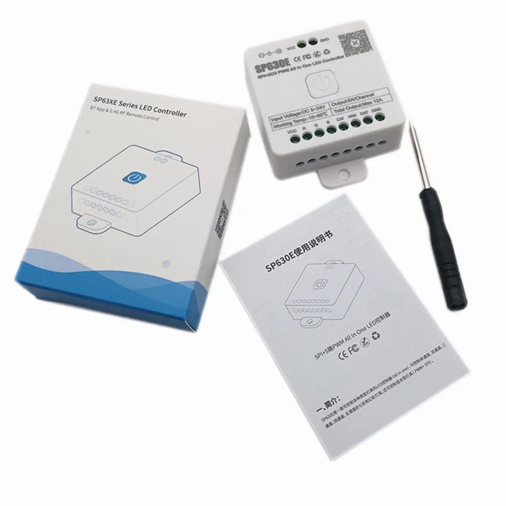 

Многофункциональный светодиодный контроллер SP630E, 5CH PWM SPI Pixels, Светодиодная лента WS2812B WS2811 SK6812 FCOB 5050 RGB RGBW CCT Music BT 5в-24в