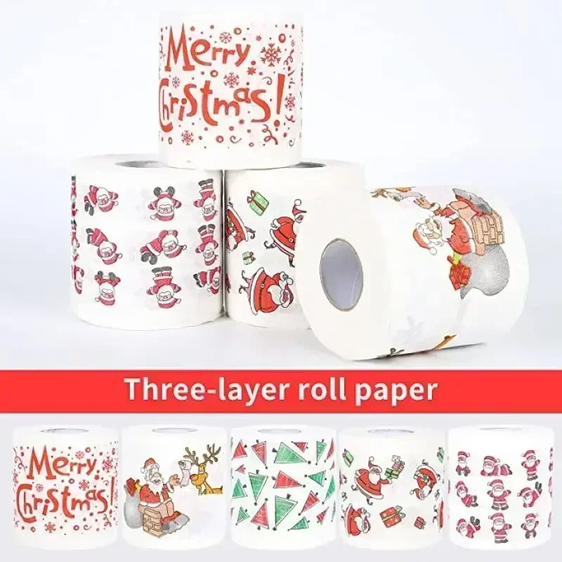 Home Santa Claus Christmas Toilet Roll Paper Supplies Xmas Tissue New Year toilet roll paper paper tissue