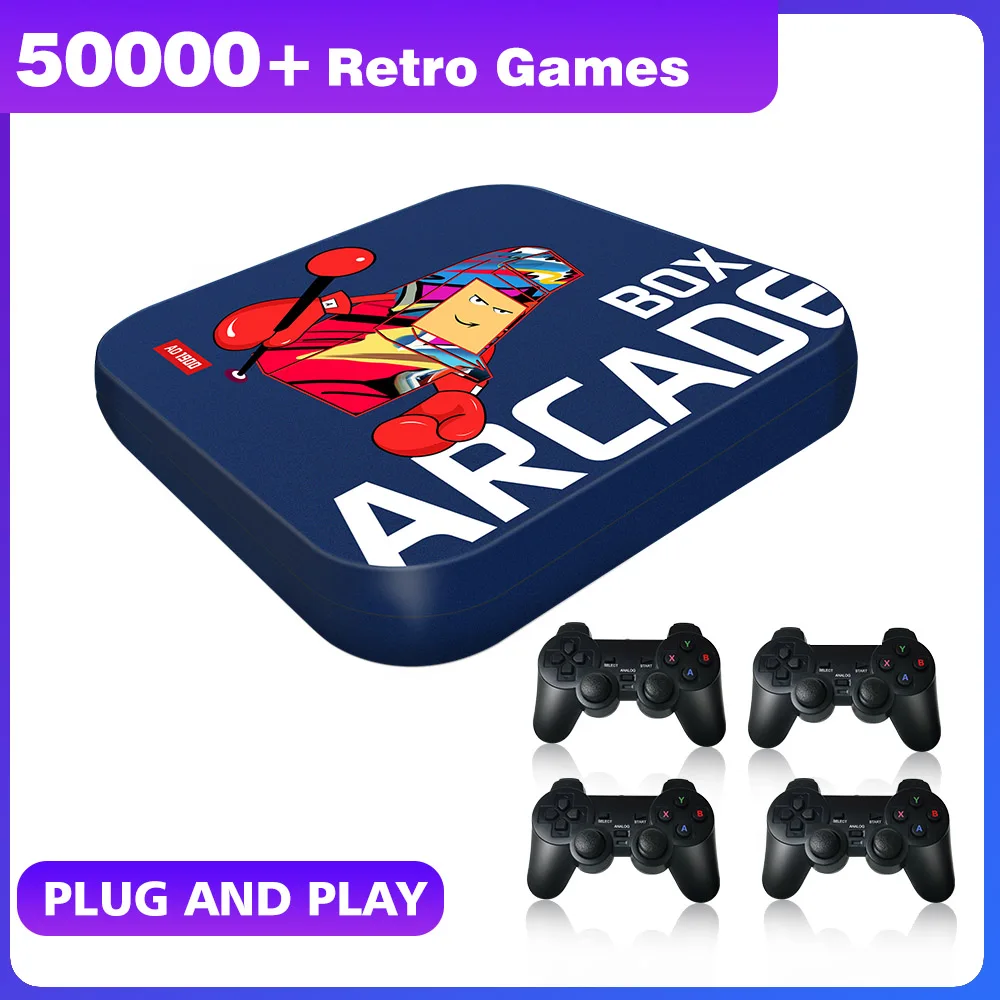 Console Per Videogiochi Per Console Emulatore N64/Ps1/Dc/Sega/Psp Box Arcade Plug And Play 4K Hd Videogiochi Retrò Con 4 Controller