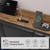 California King Size Bed Frame with Hidden Storage Headboard and Charging Station Cal King Size Visual Floating Platform Bed 6