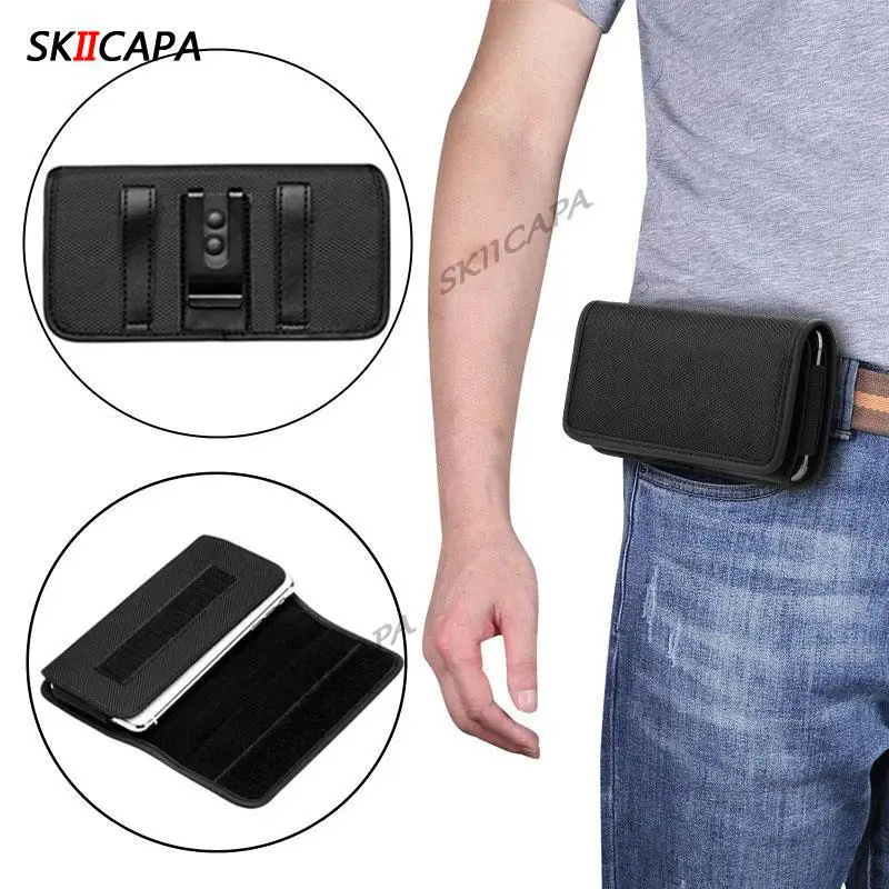 Oxford Cloth Belt Clip Holster Cover - Waist Bag Phone Pouch Case