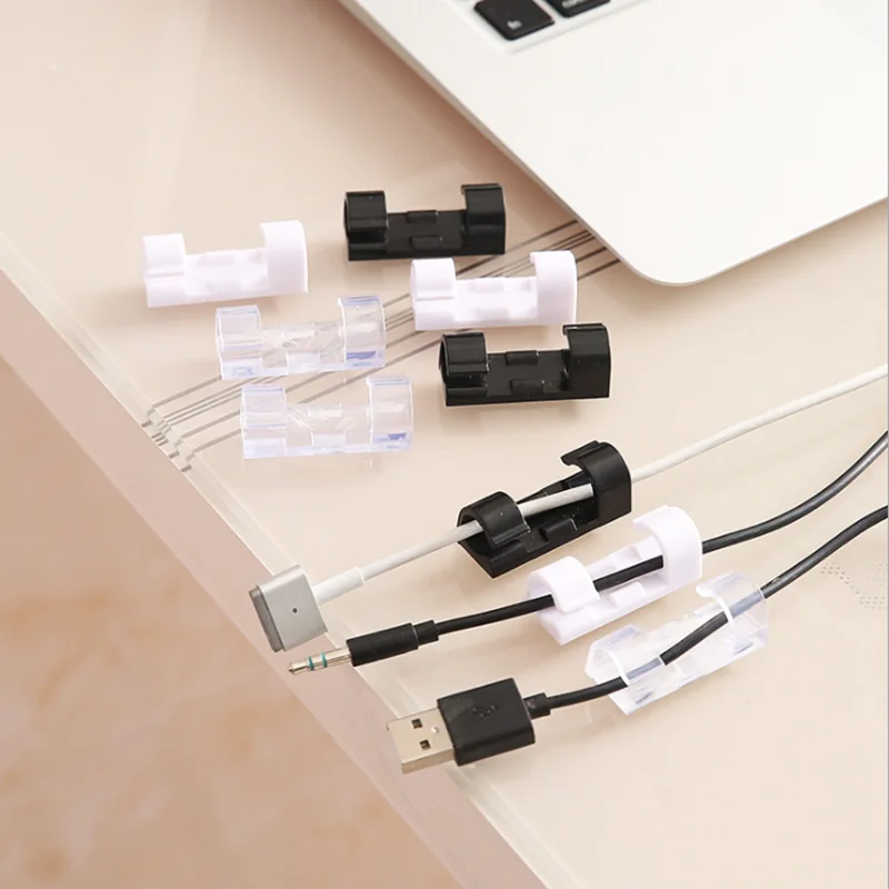 20pcs Cable Clips Set Cable Winder Home Office Accessories Wire USB Charger Wire Manager Clamp Office Supplies Desk Organizer