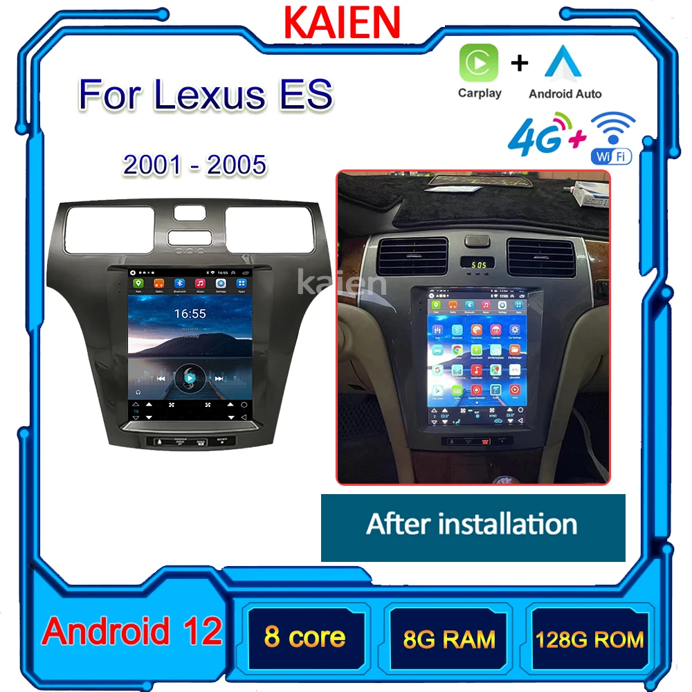 

KAIEN For Lexus ES ES250 ES300 ES330 ES350 2001-2005 Car Radio Android 12 Auto Navigation GPS Stereo Player DVD Multimedia 4G