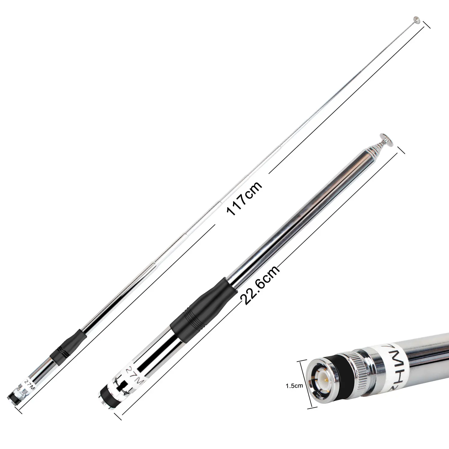 Antenna Walkie Talkie Cb 27Mhz Antenna Telescopica Radio Portatile Retrattile Ad Alto Guadagno Con Connettore Bnc