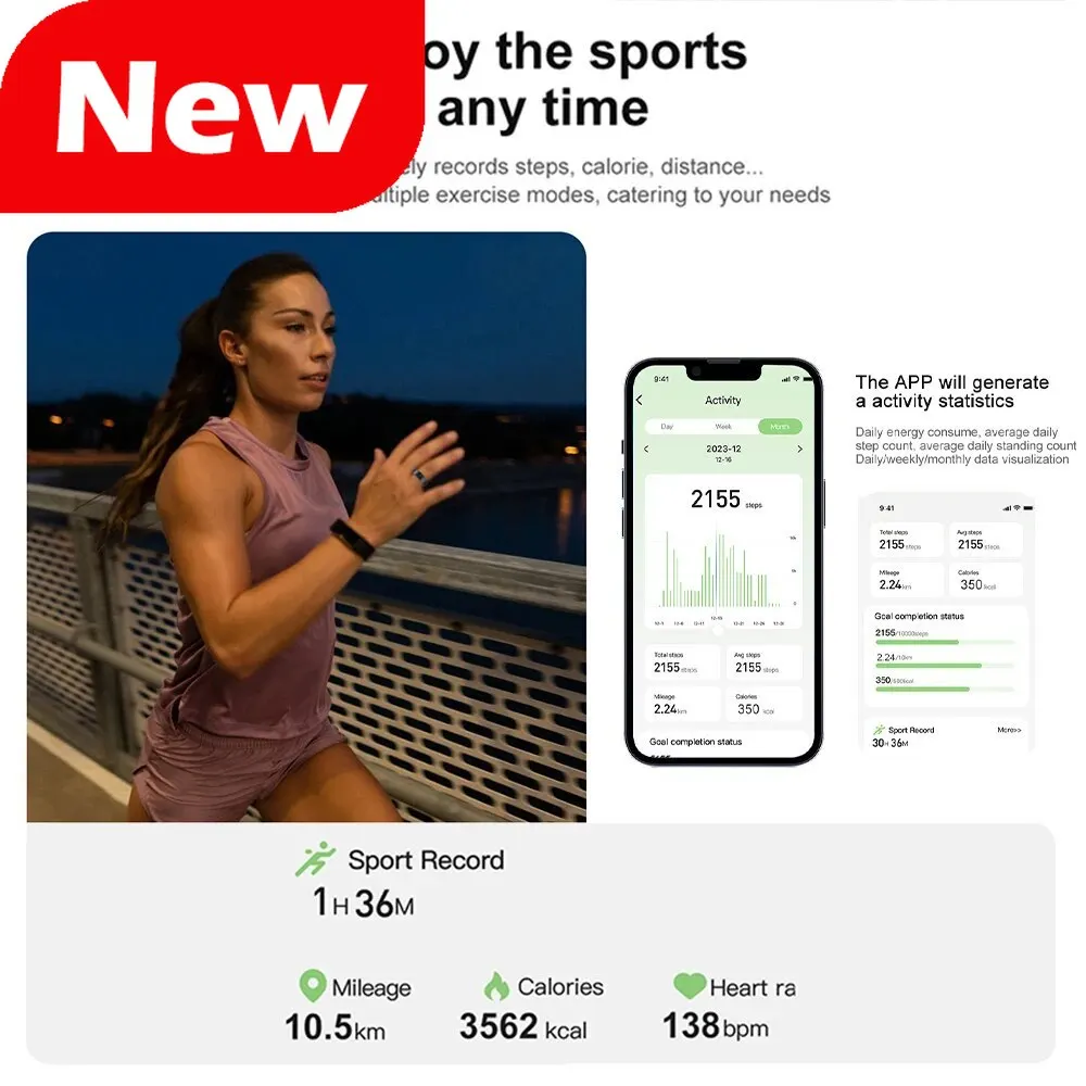 R02 Smart Ring Military Grade Titanium Steel Shell Health Monitoring IP68 & 3ATM Waterproof Multi-sport Modes 4