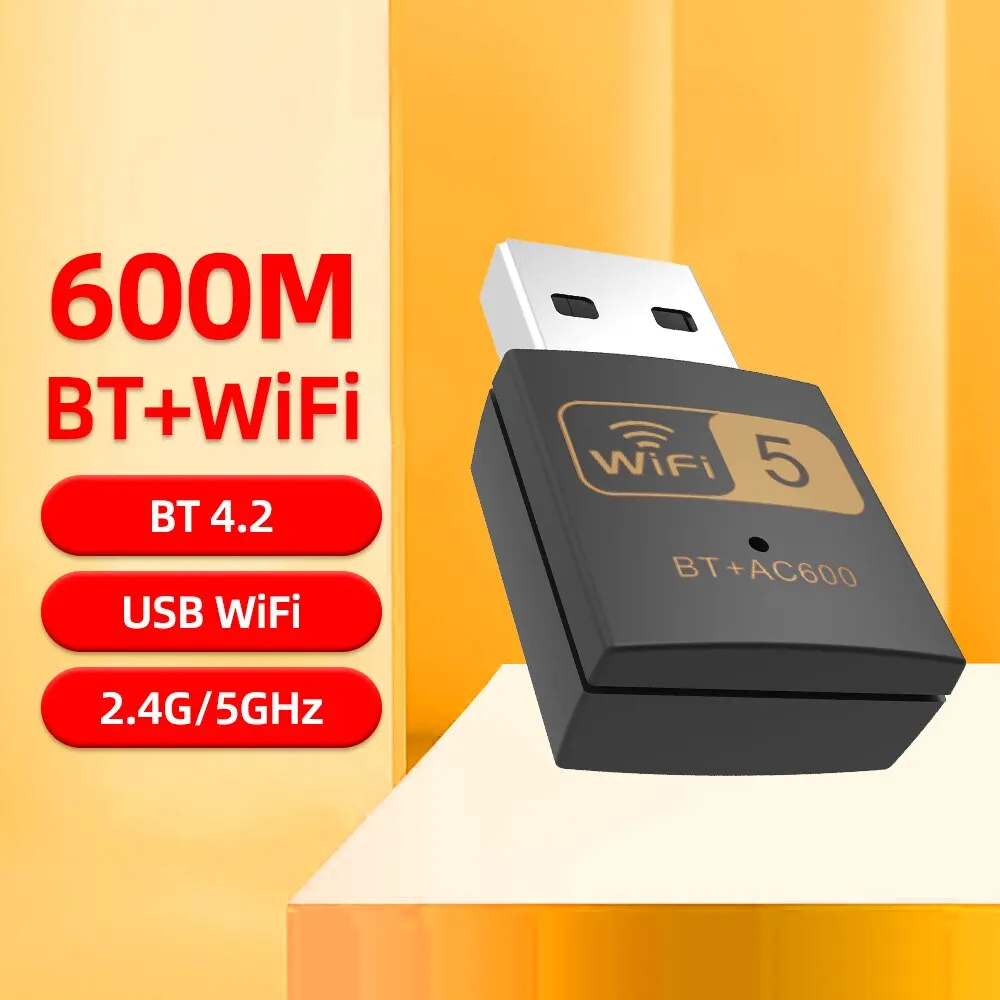 PIX-LINK UAC10 600Mbps High-Gain Wireless USB Adapter Wi Fi Dongle Bluetooth-compatible Wireless USB Wifi Adapter wifi adapter