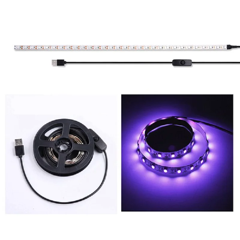 UVC Germicidal Disinfection Light Bar 5V Bactericidal Lamp Mites Light Strips LED Strip Light 2PCS 50X1cm & 100X1cm