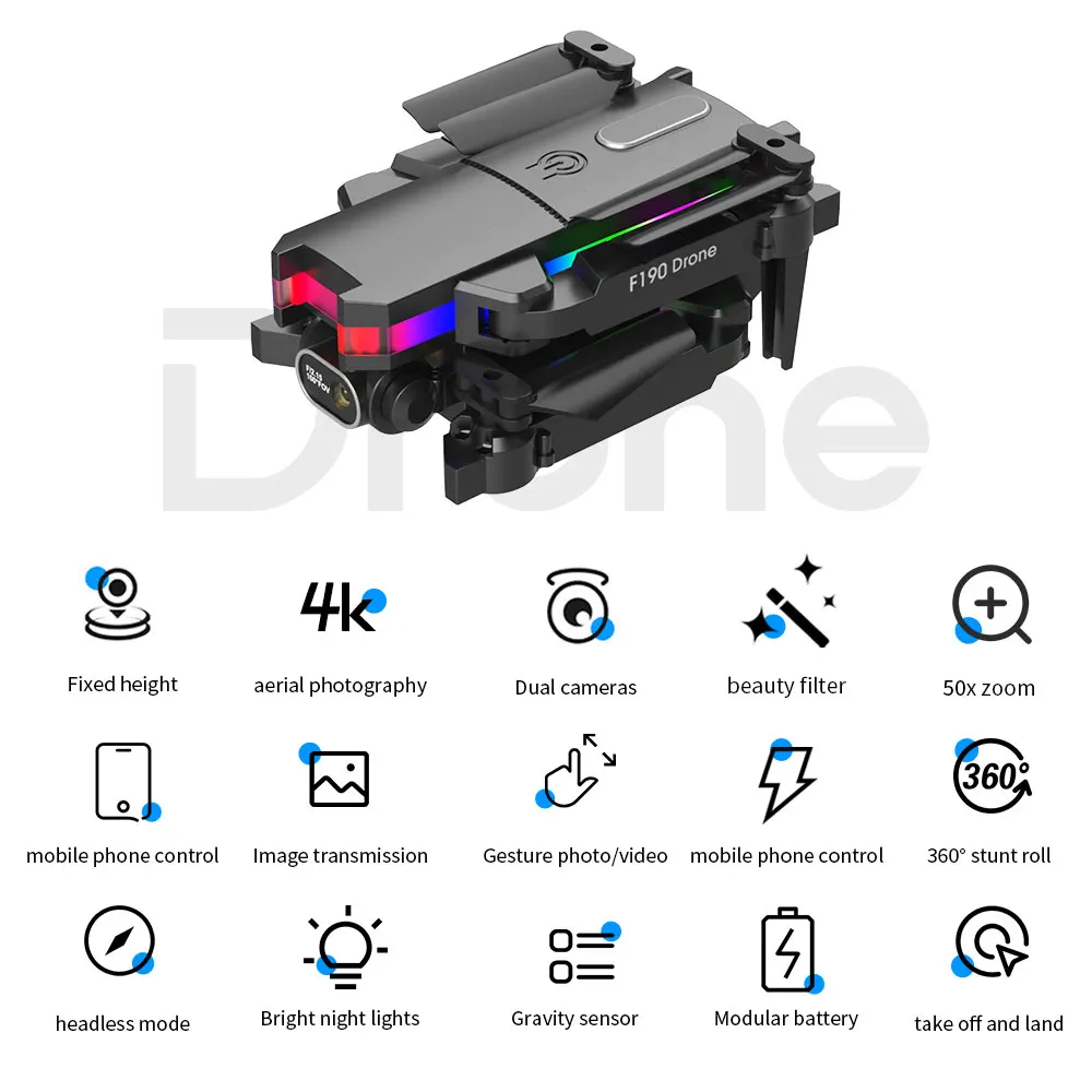 Дрон ZFR F190 с 4К камера