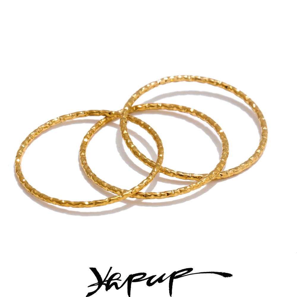 Yhpup Minimalist Layered Circle Stacked Ring
