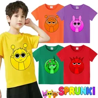 Sprunkis الصبي تي شيرت الملابس بينكي سيمون أورين دور اللعب لطيف أنيمي الصيف القطن تي شيرتات قصيرة الاكمام صبي فتاة بلايز هدية حفلة 1