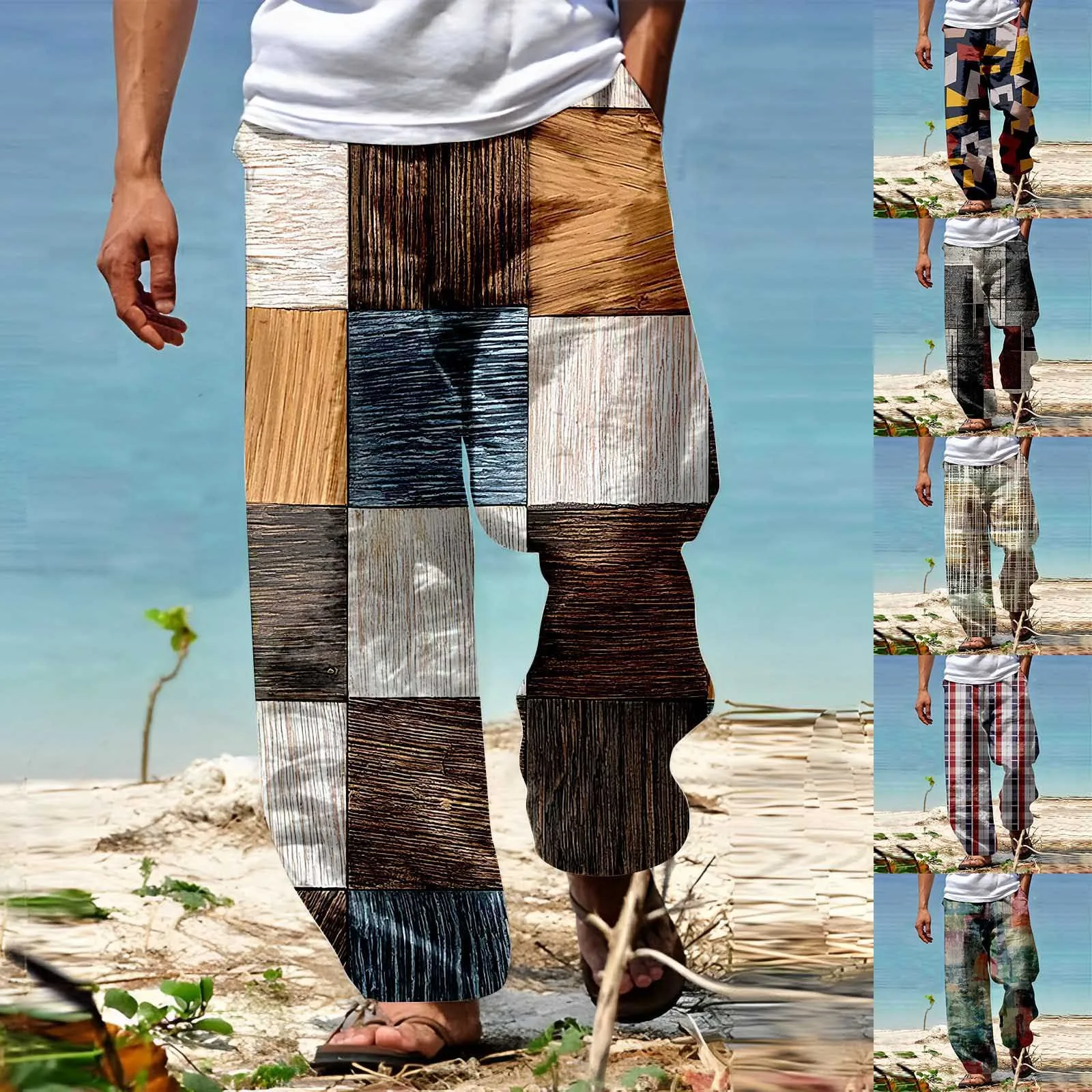 Men's Trousers Summer Pants Beach Pants Drawstring Elastic Waist 3D Print Boy Slip Stocking Gift Boy Timber Creek by Men's Pants