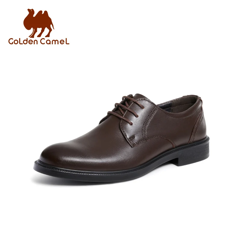 GOLDEN CAMEL Men Dress Shoes Business Formal British Style Leather Derby Shoes Wedding for Men Summer Breathable
