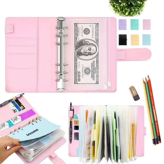 2023 A6 PU Leather Budget Binder Notebook with 6 Pieces Cash Envelopes Set  Binder Pockets Money Budget Saving Bill Organizer - AliExpress