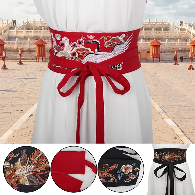 Japanischen Stil Stickerei Bund Frauen Ethnischen Stil Kimono Hanfu Kleid Dekor Taille Gürtel Haori Obi Yukata Kummerbunds Korsett – Detail 17