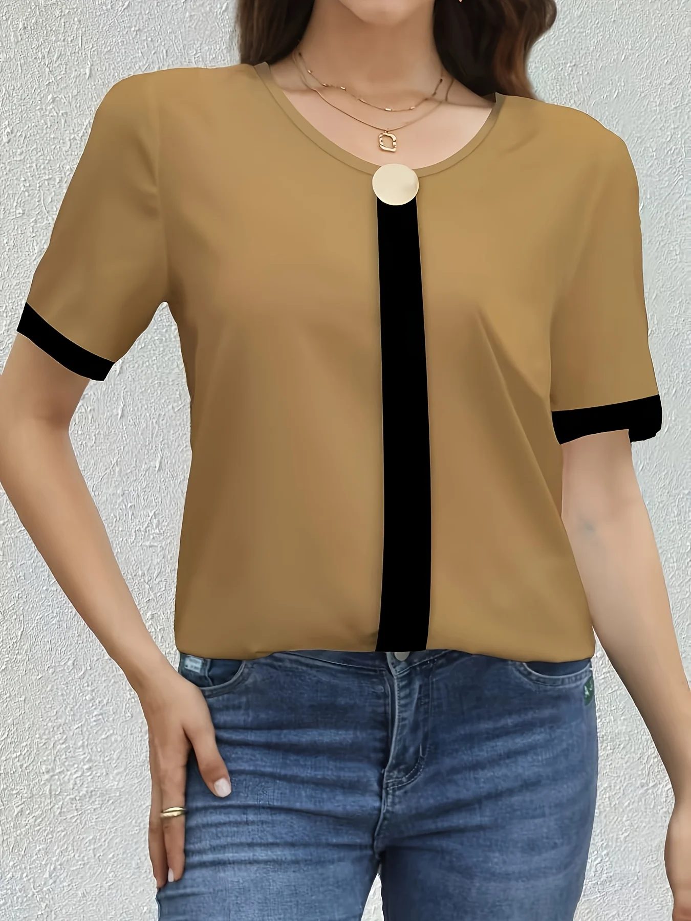 مزاجه فضفاض امرأة قميص أزياء عارضة بلوزة أنيقة قصي...