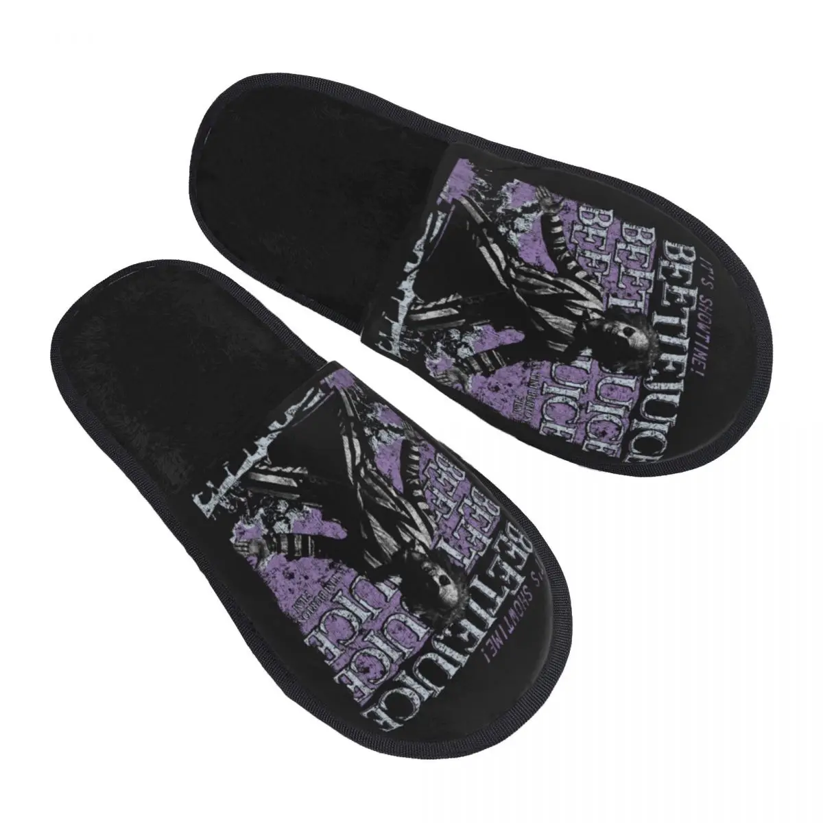 

Custom Beetlejuice Movie Tim Burton House Slippers Soft Horror Film Halloween Memory Foam Fluffy Slipper Indoor Outdoor Shoes