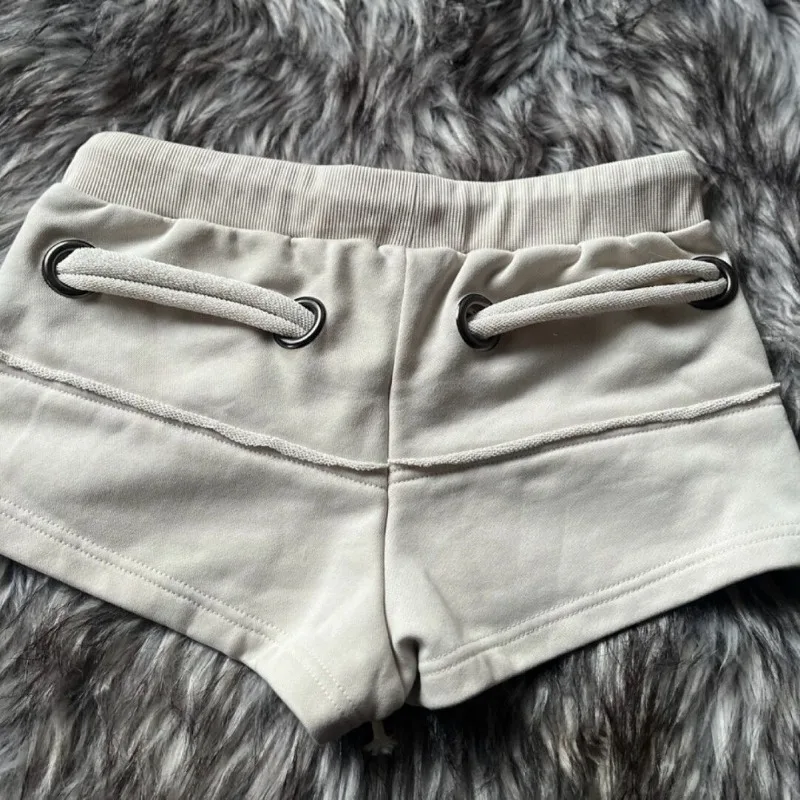 Y2k Clothes Sexy Shorts Mujer Zipper Solid Spring Summer Slim Fit Women Pants Fashion Drawstring Retro Summer Pantalones Cortos