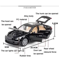 1/24 Sclae Panamera Alloy Simulation Car Model Toy Metal Diecast Vehicle with Pull Back Light and Sound Collection Toys for Boys 2