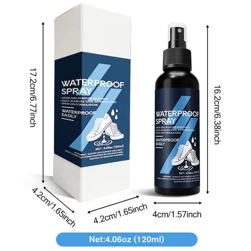 Shoe Protector Spray 120ml Rain and Stain Waterproof Shoe Spray Fabric Water Shield Waterproofing for Hunting Hiking