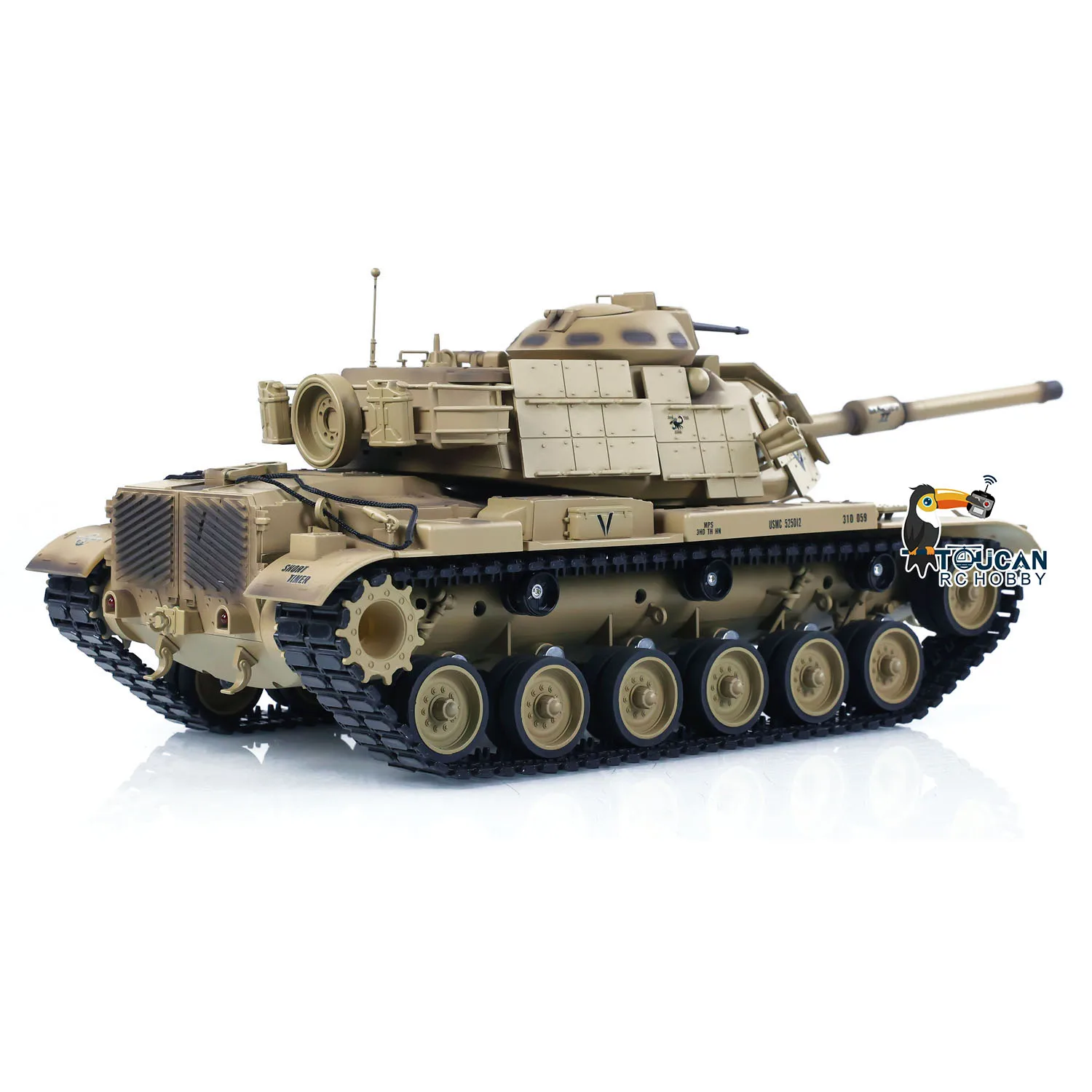 M60A1 ERA USA RC 1/16 Battle Tank Tongde Model Remote Control Tanks Model 320-degree Turret Rotation Sound Toy TH23289 3