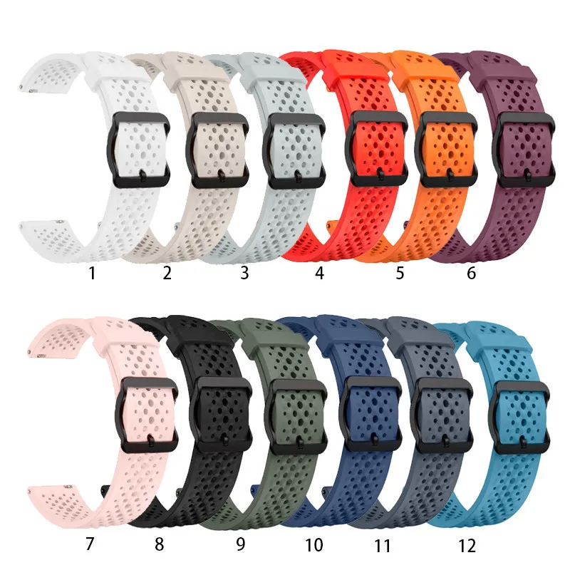 Breathable Soft Silicone Waterproof Sport Watch Strap