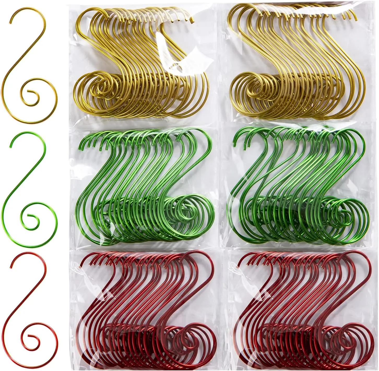 Christmas Ornament Hooks Stainless Steel S-Shaped Hanger Metal Wire Hanging Hook for Christmas Tree Balls 10/100Pcs christmas decorations