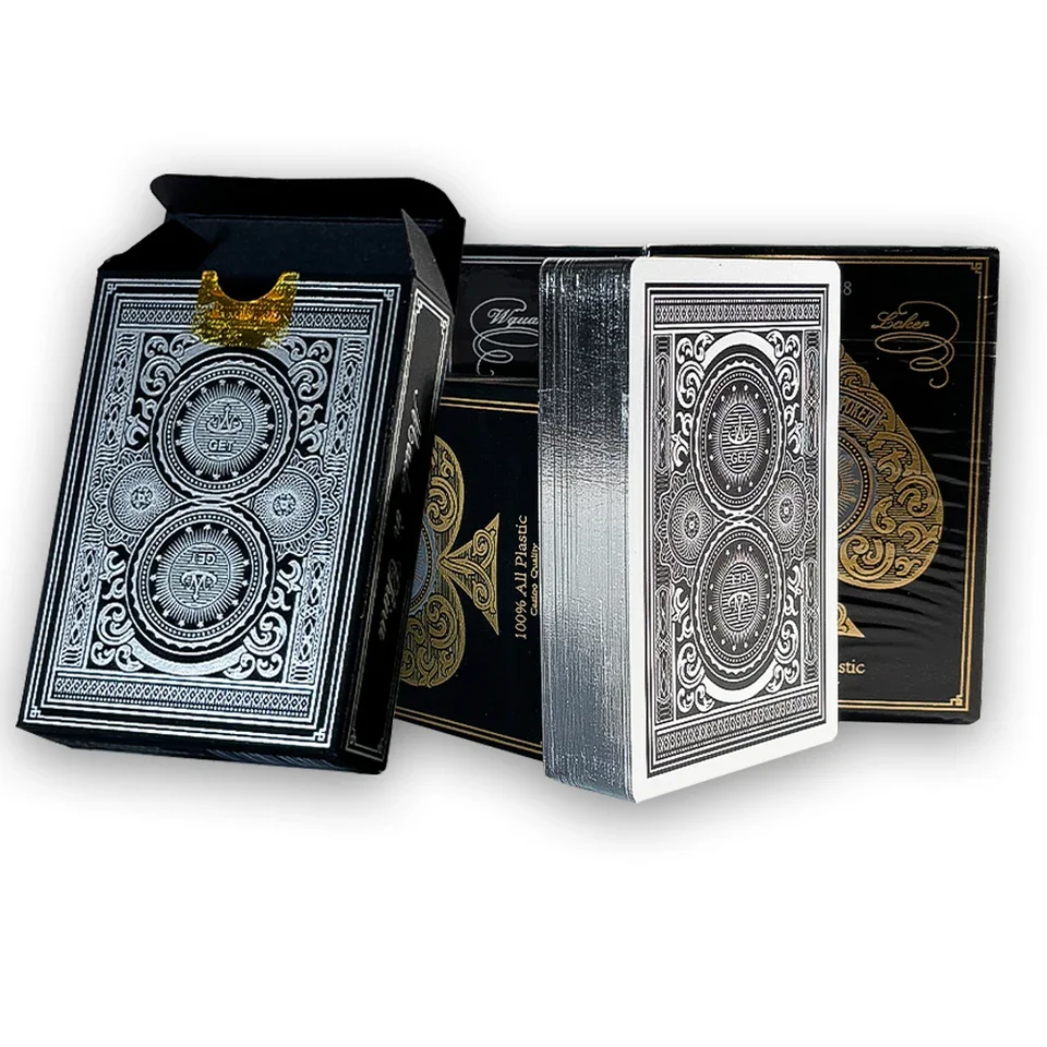 Premium Waterproof PVC Playing Cards with Gold and Silver Edged Design for Entertaining Party Games