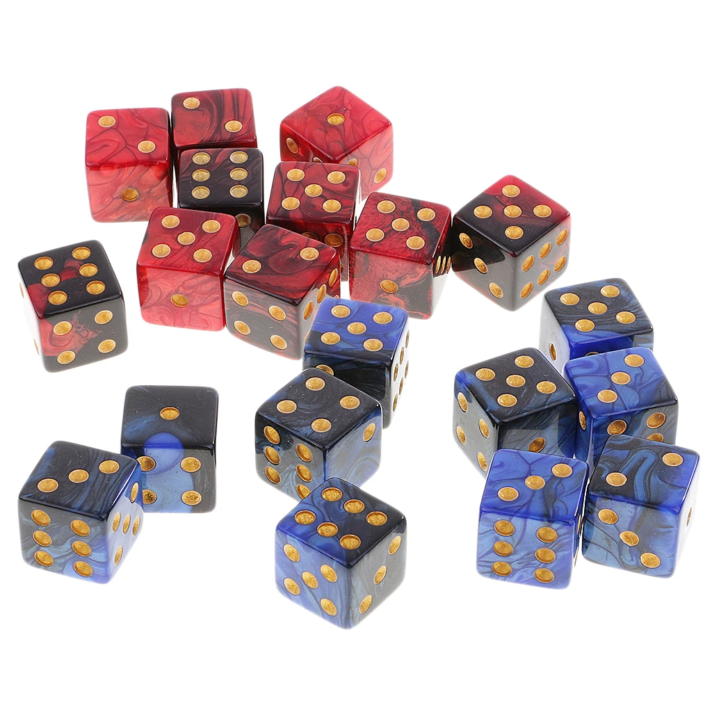 MagiDeal 10Pcs Six Sided D6 Dice Digital Dices Set for RPG Game Funny Family Dice Sport Gifts