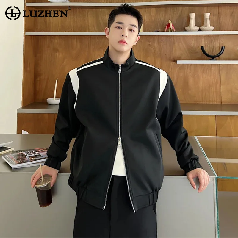 

LUZHEN Double Zipper Design Jacket Men's Fashion 2024 Spring Elegant Casual Coat Trendy Handsome Coat Free Shipping New LZ2923