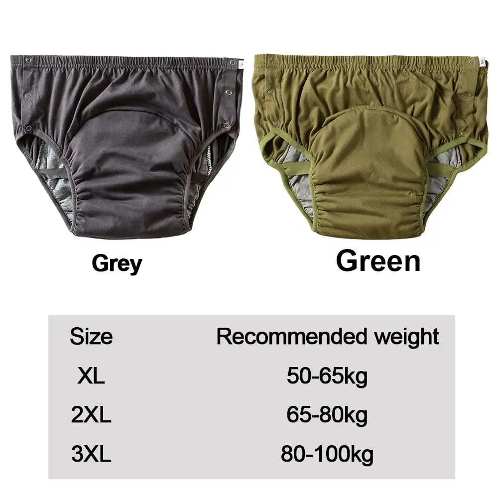 Pure Cotton Adult Diapers High Absorption Water Resistant Reusable Underpants Skin-Friendly Anti-Side Leakage