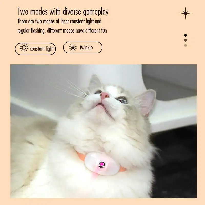 Laser Cat Collar Teasing Cat Electric USB Charging Kitten Automatic Cats Toy Smart Laser Teasing Cat Interactive Toy 3