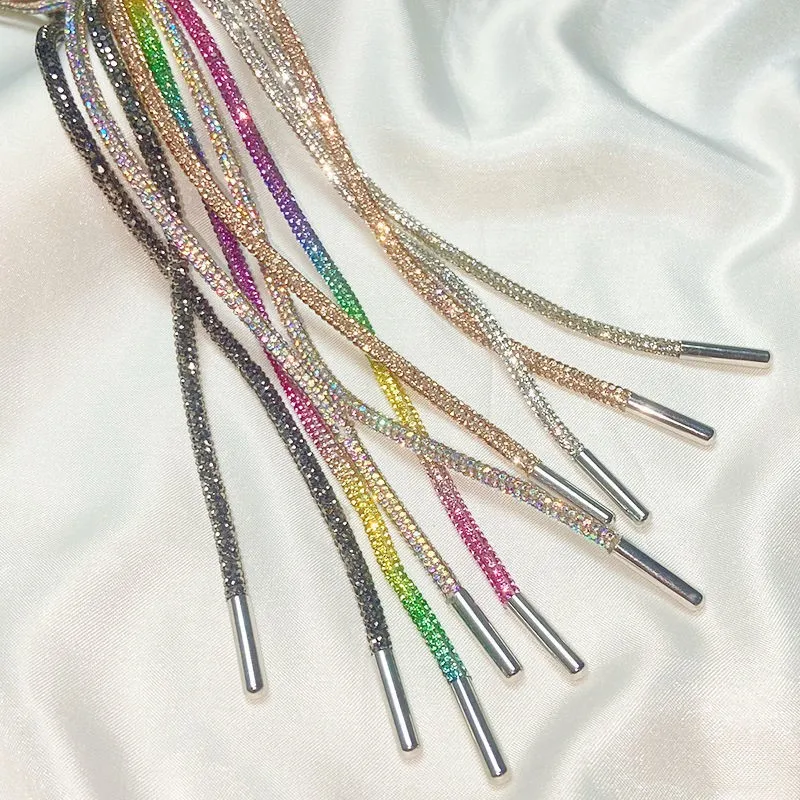 Rhinestone Shoe Laces (Assorted Colors) Silver