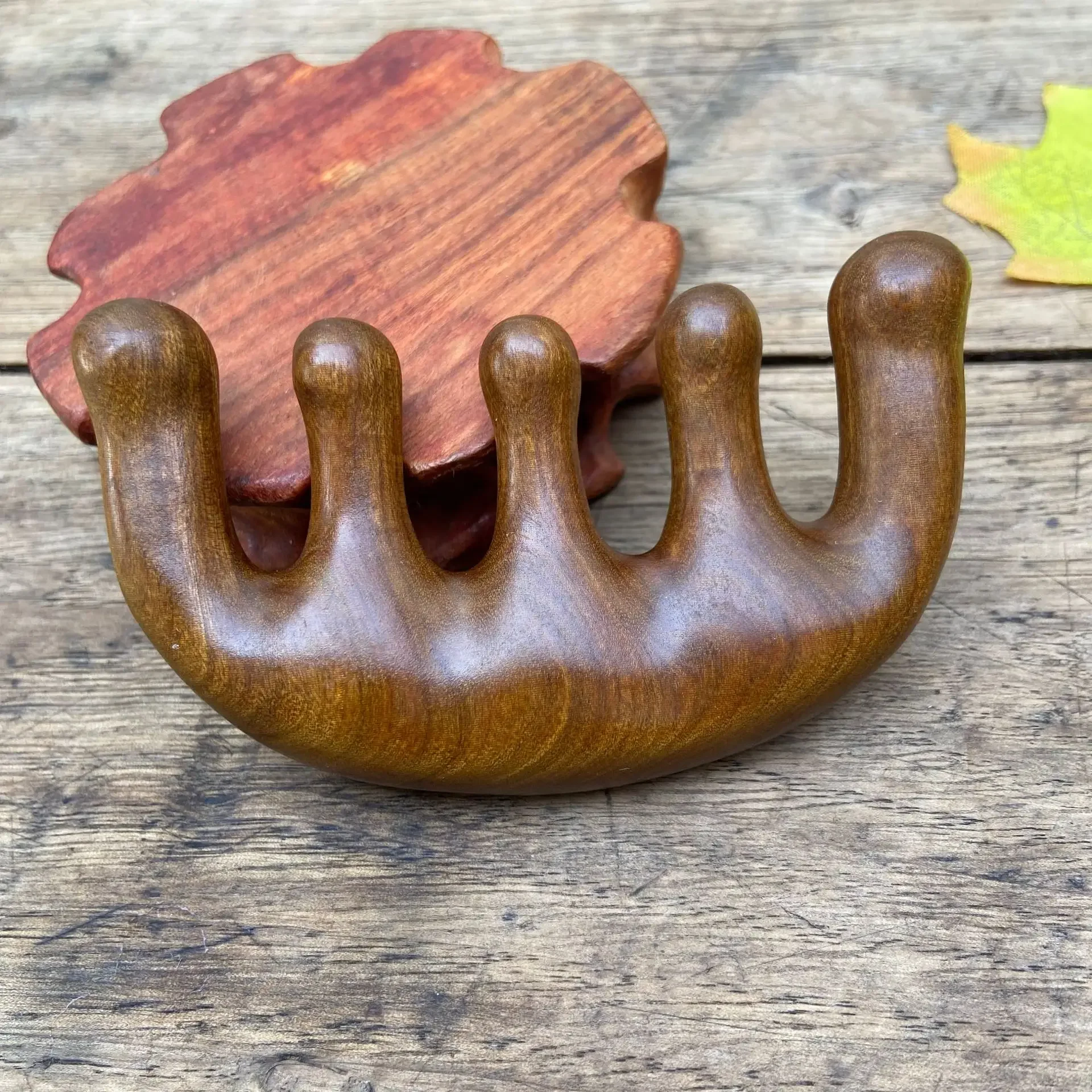 Sandalwood Five-finger Meridian Massage Anti-screw Comb Activity Gym Curly Hair Brush Gift Birth Health Care Tools for Women