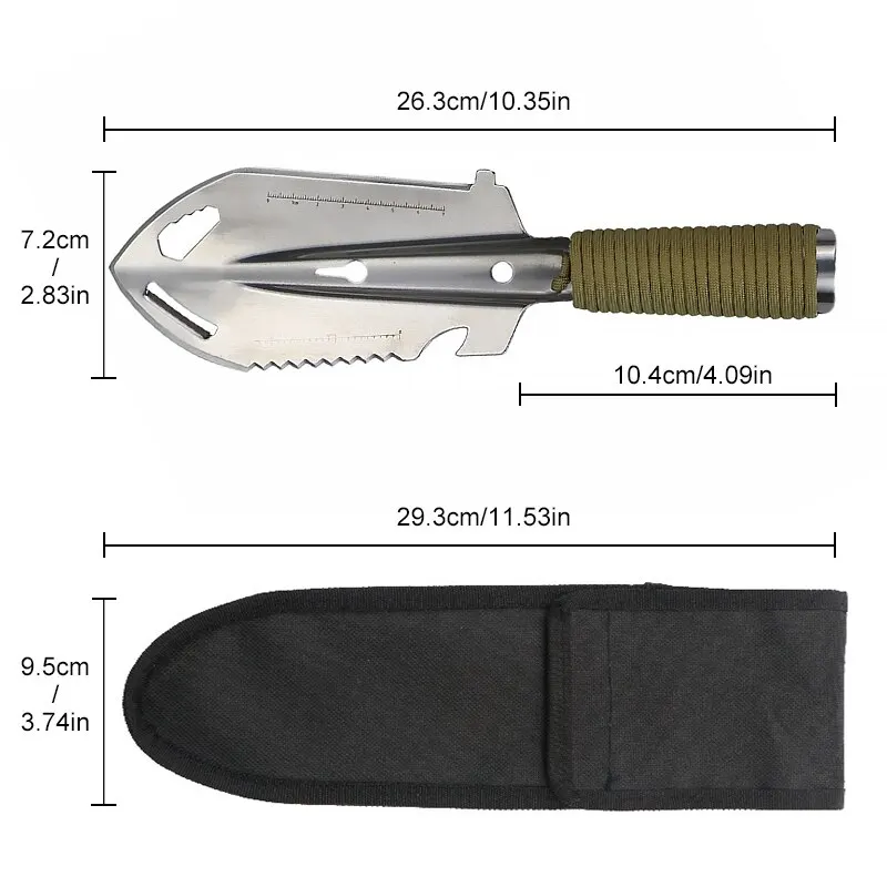 Portable Camping Hiking Traveling Pinic Shovel Multifunctional Ordnance Shovel Survival Outdoor Equipment Garden Tool multi function tool