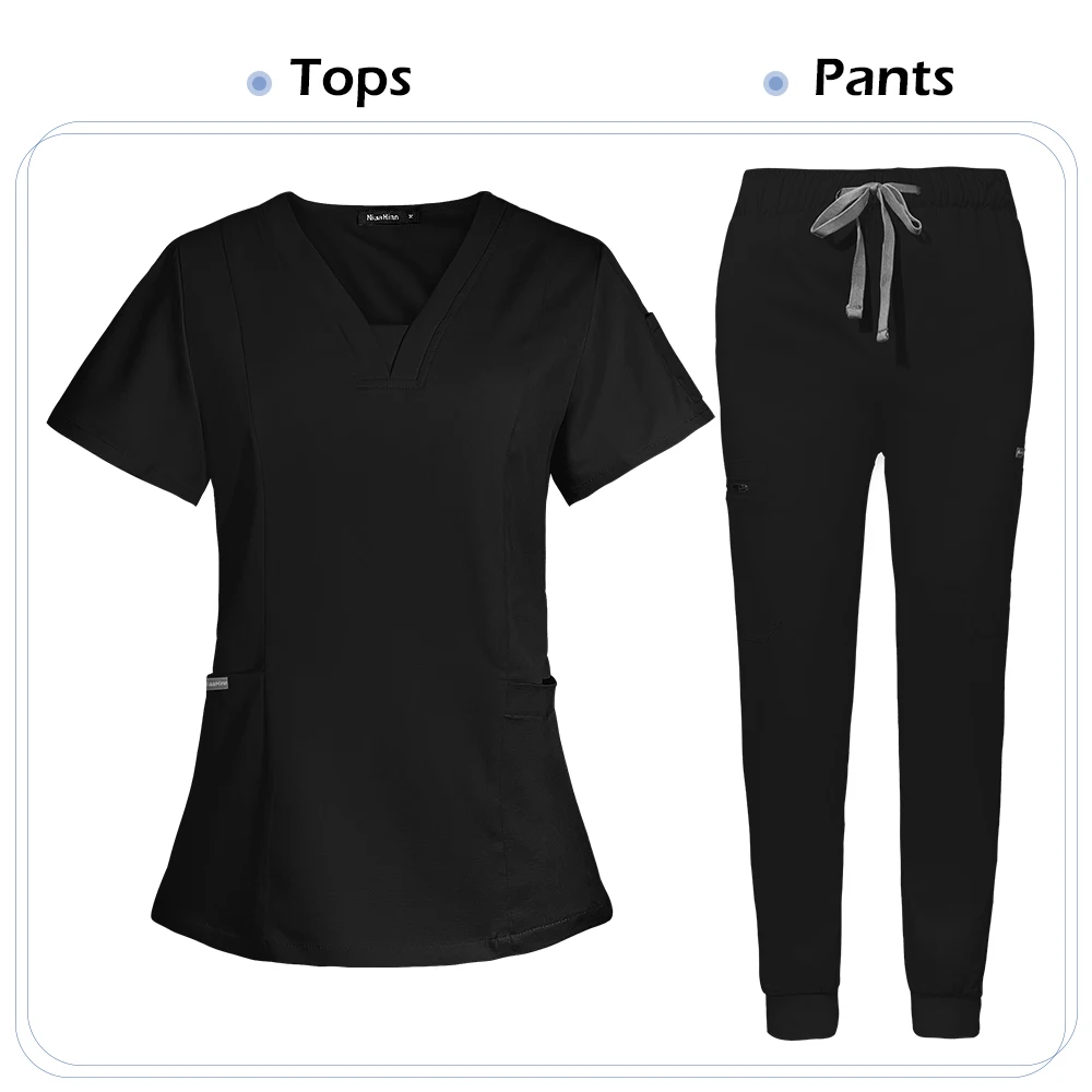 Niaahinn Scrub Krankenhaus Uniform Medizinische Top Hosen Krankenschwester Uniform High Fashion Uniformen Pflege Scrubs Set Heißer Verkauf OP-Kittel – Detail 11