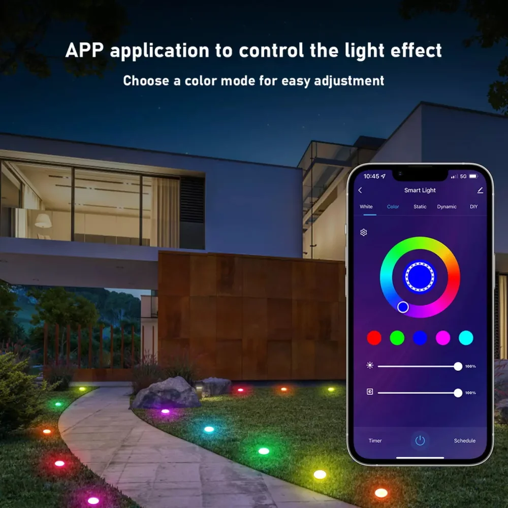 Tuya wi fi Inteligente Jardim Gramado Lâmpada com Alexa Controle de Voz Rgb Multicolorido Lâmpada do Jardim ao ar Livre - Image 6